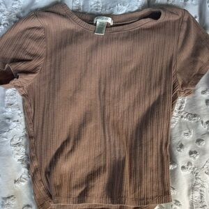 Bozzolo Taupe Ribbed Crop Top